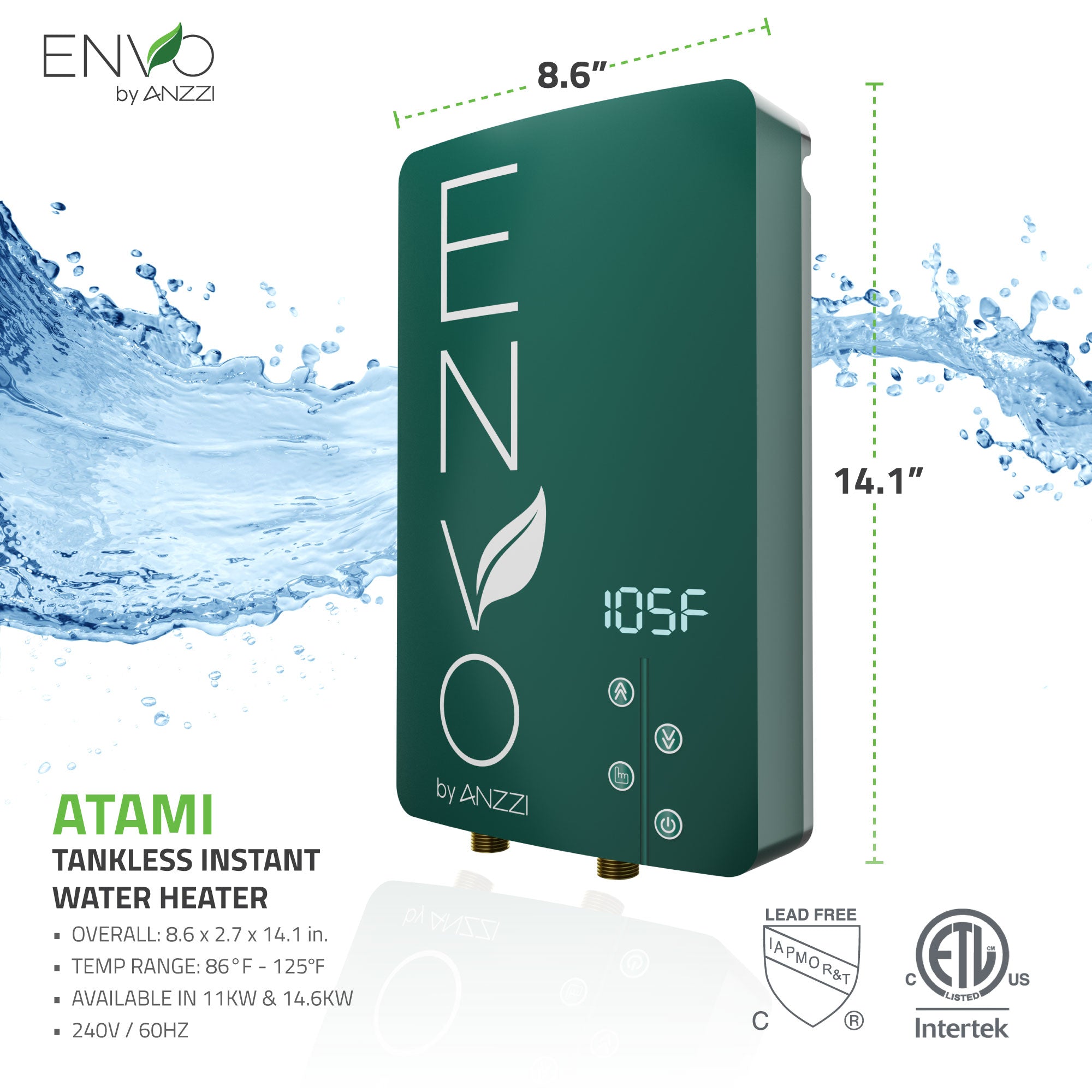 ANZZI WH-AZ146-M2 Electric Tankless Water Heater