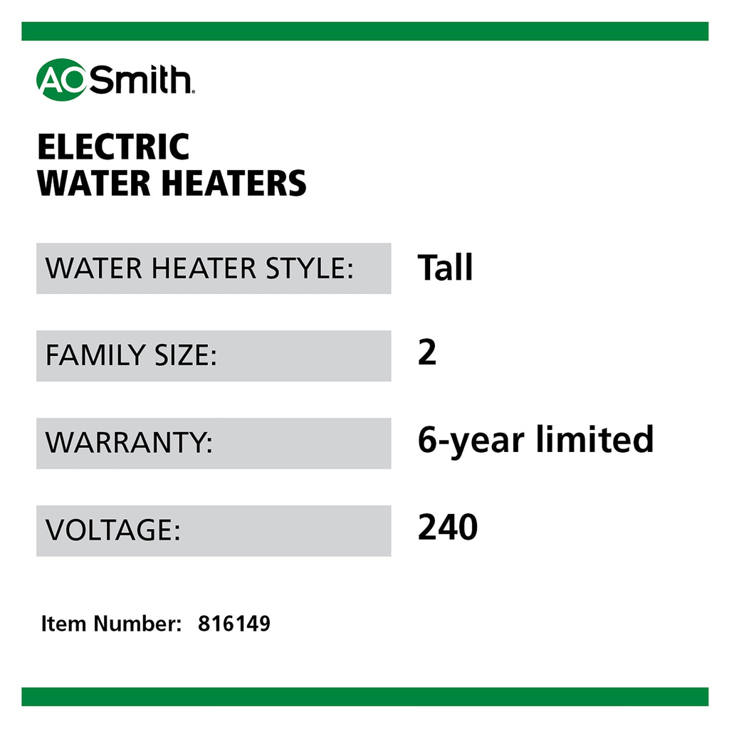A.O. Smith E6-30H45DV Electric Water Heater