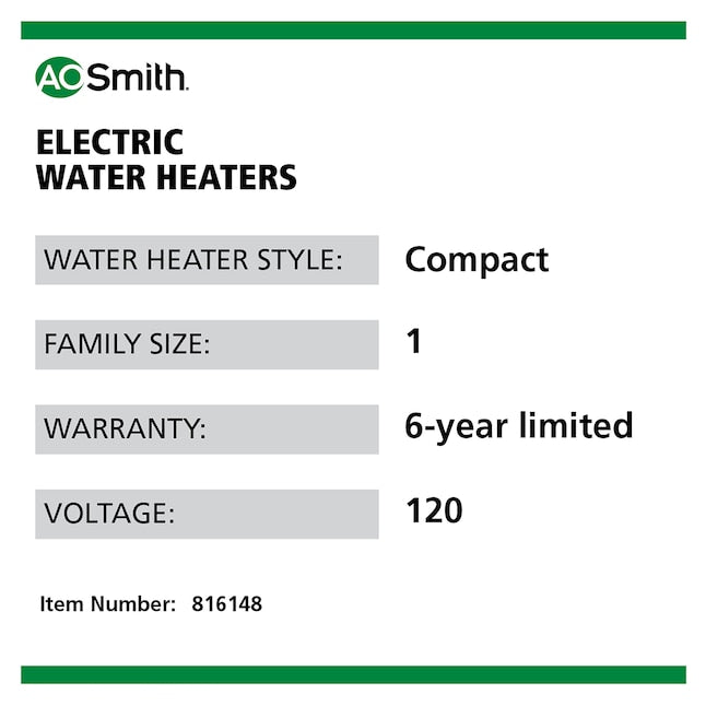 A.O. Smith Signature 100 E6-19C15SV Electric Water Heater