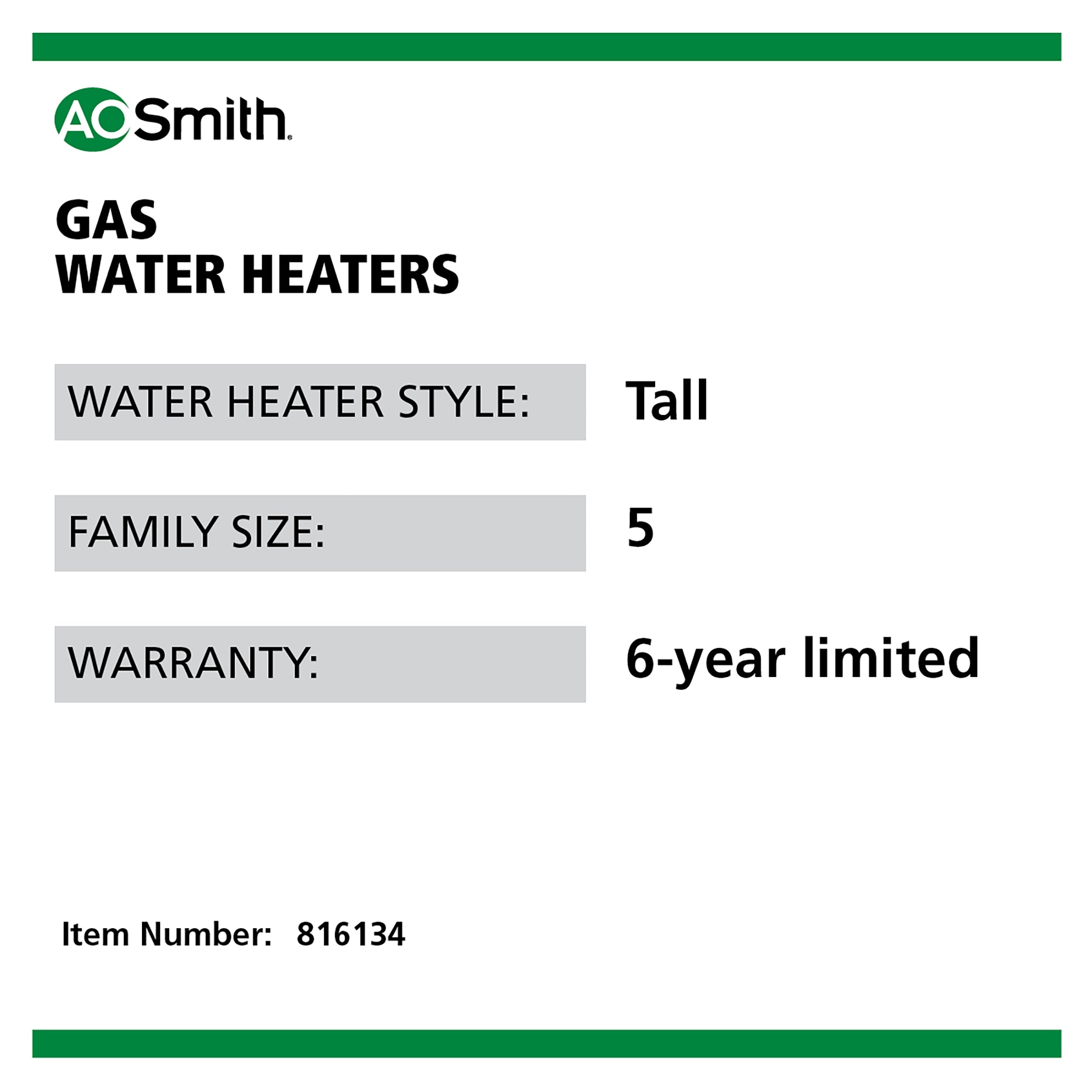A.O. Smith G6-PDT5045NV Natural Gas Water Heater