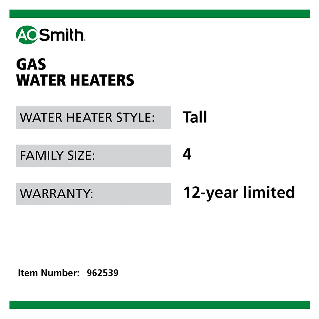 A.O. Smith G12-T4040NVR Natural Gas Water Heater
