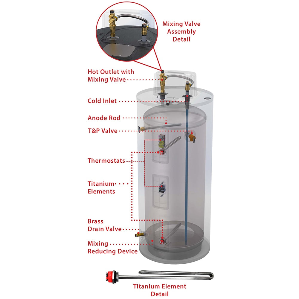 Ariston Suprema SUPR055C2X055N Electric Water Heater 208 L