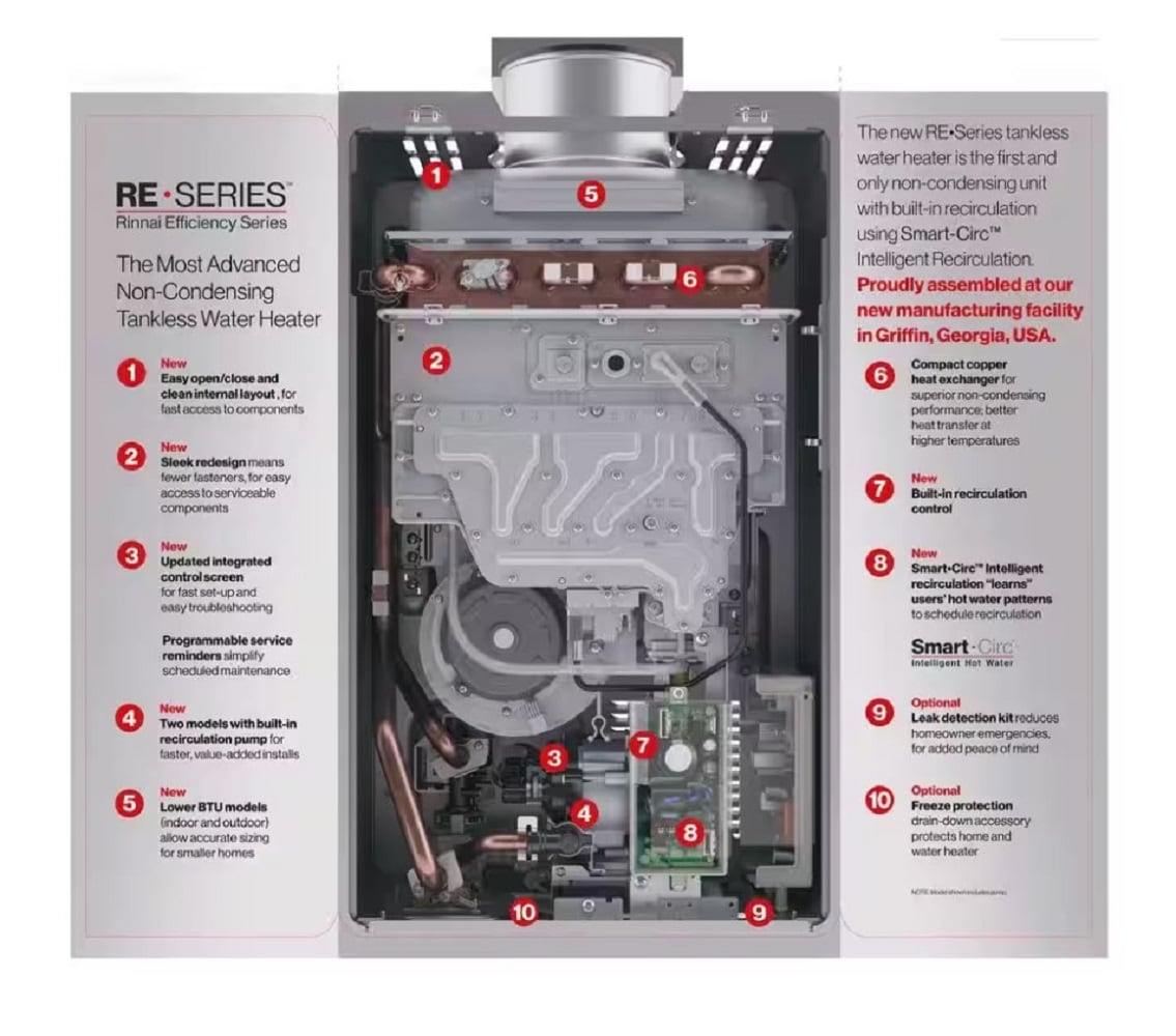 Rinnai RE180EP Propane Tankless Water Heater