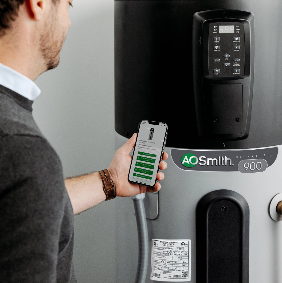 A.O. Smith Signature 900 HPS10-50H45DV Electric Hybrid Water Heater