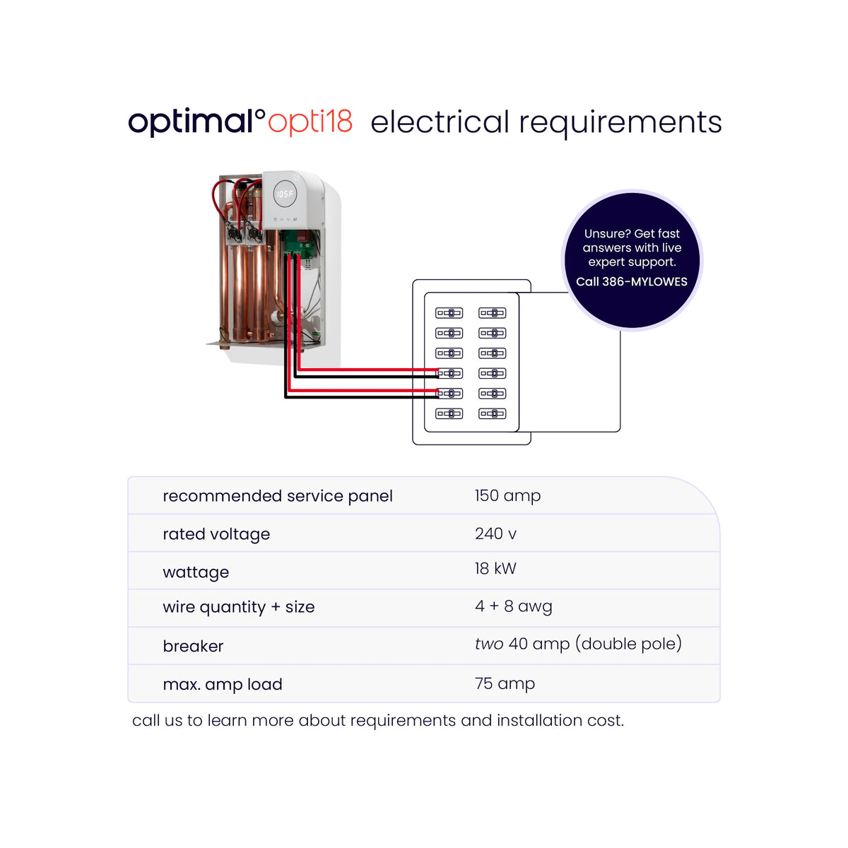 Optimal OPTI18 Electric Tankless Water Heater