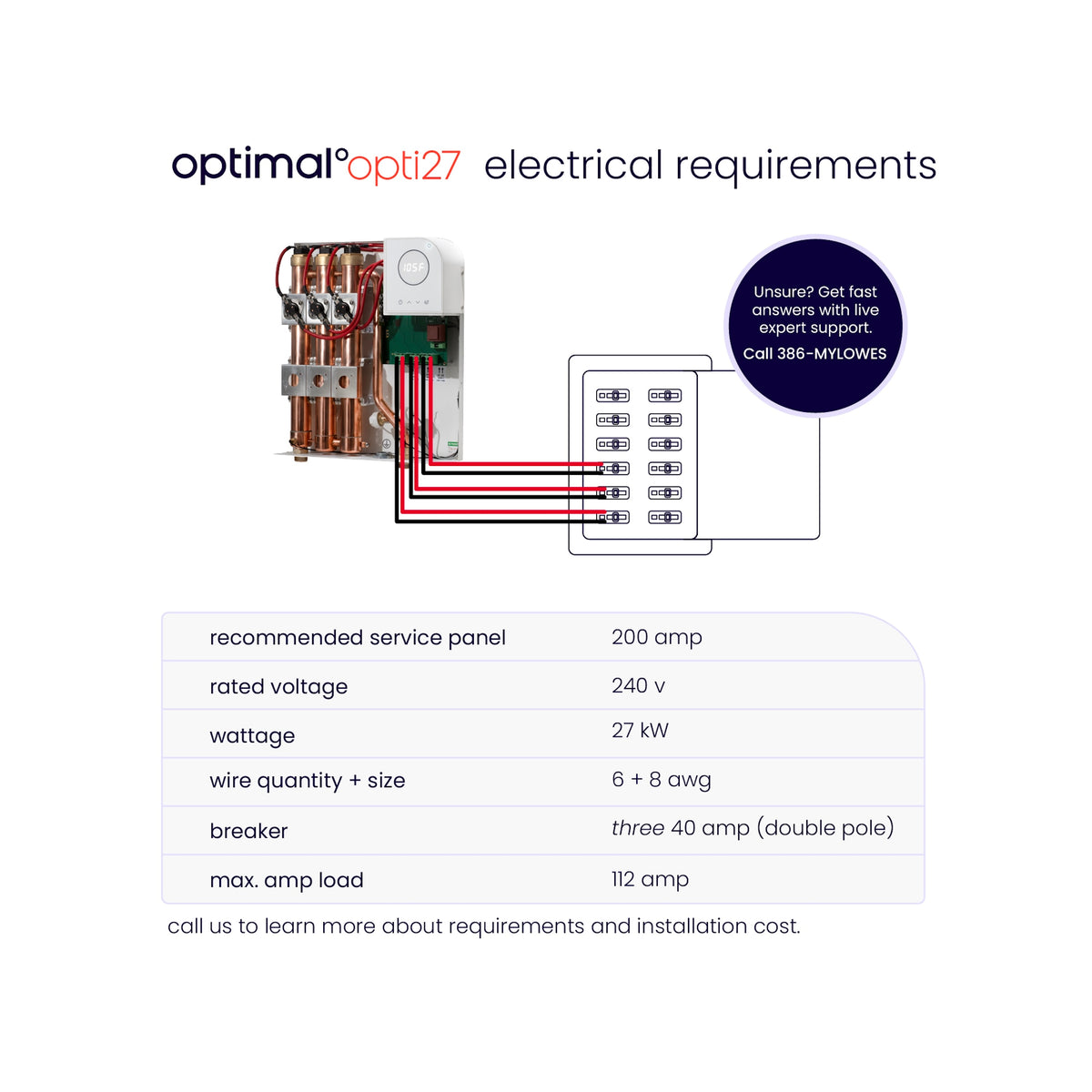 Optimal OPTI27 Electric Tankless Water Heater