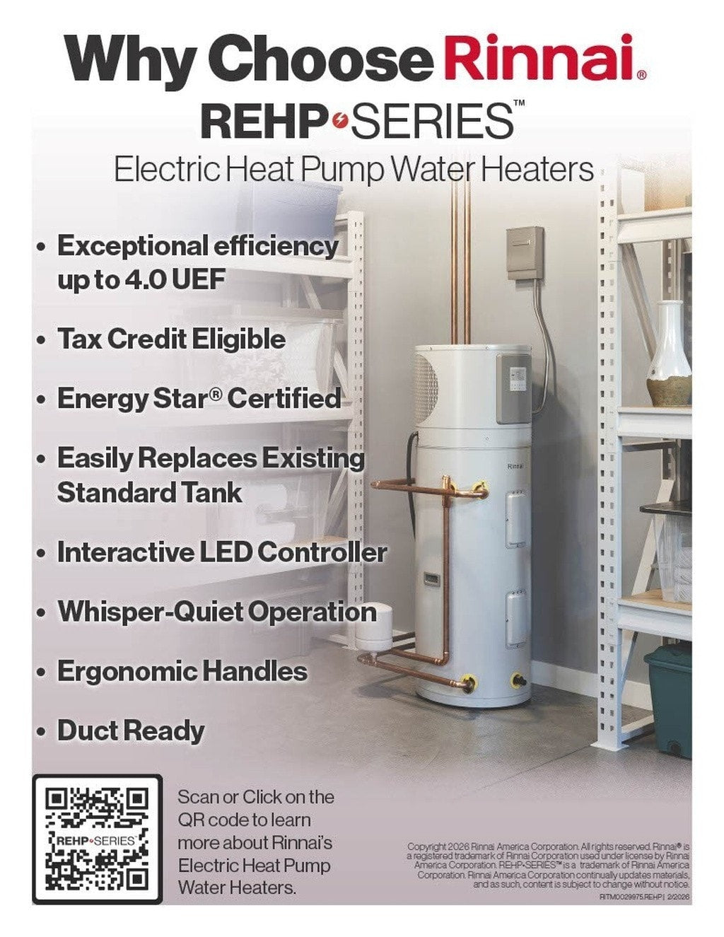 Rinnai REHP80 Electric Heat Pump Water Heater